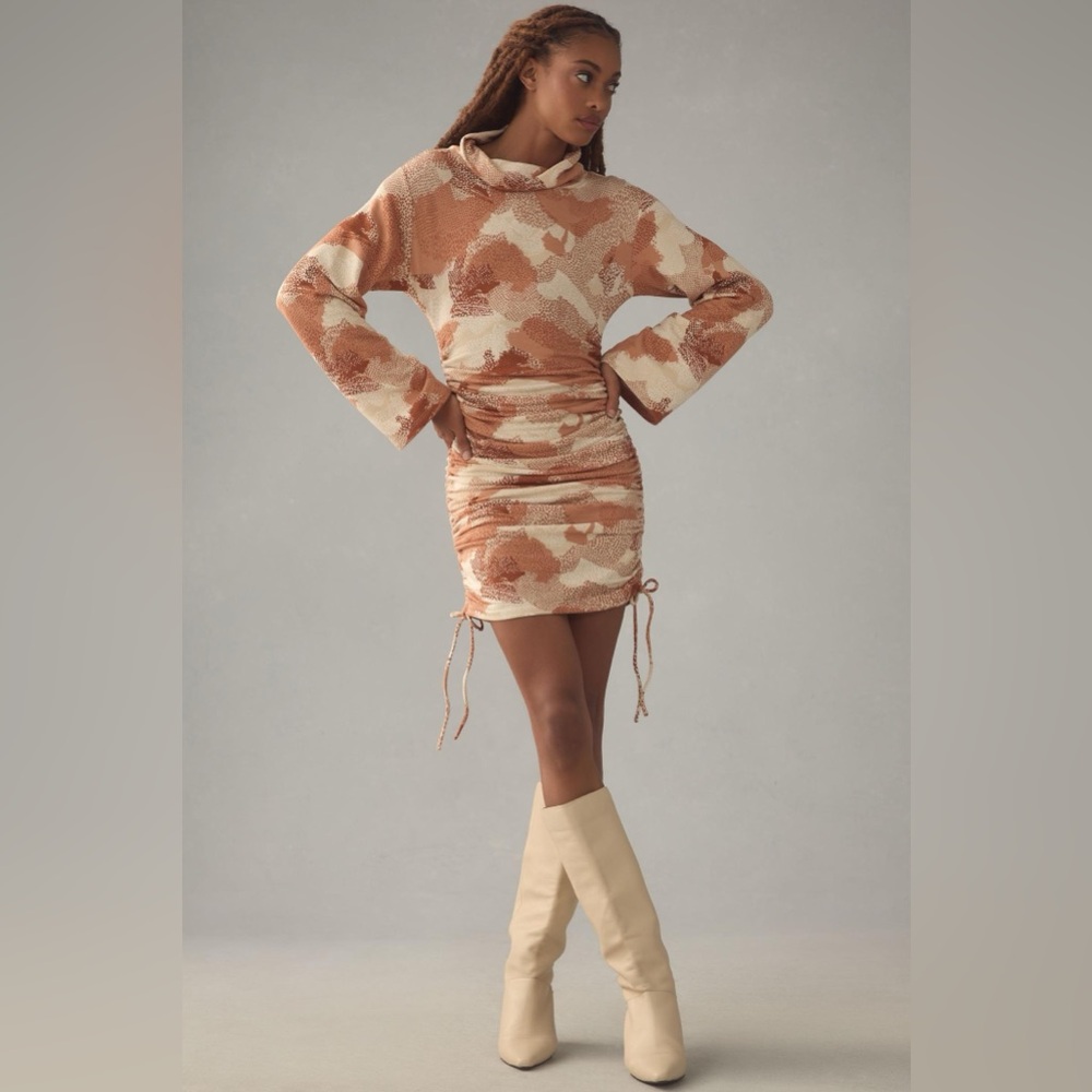 Daily Practice by Anthropologie Long Sleeve Ruched Mini Dress XS EUC